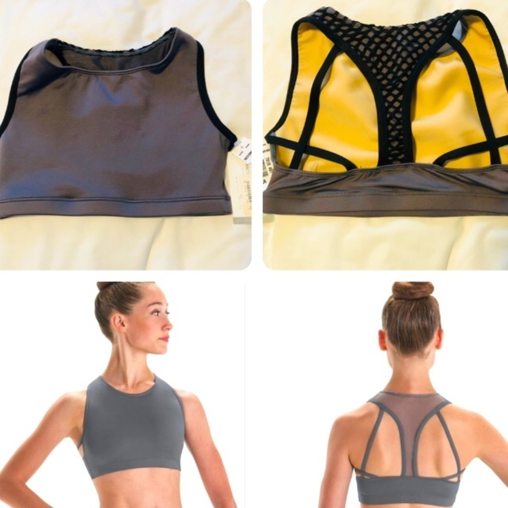 Motionwear Large High Neck Racerback Netted Strappy Bra Dancewear Dri-Line 🆕